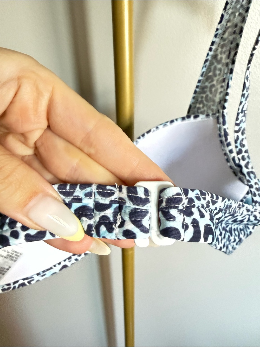 NWT Bar III Bikini Top – Blue Leopard Print, Size S - Picture 5 of 5
